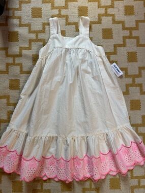 Old Navy White Sleeveless Sundress with Pink Pineapple Trim